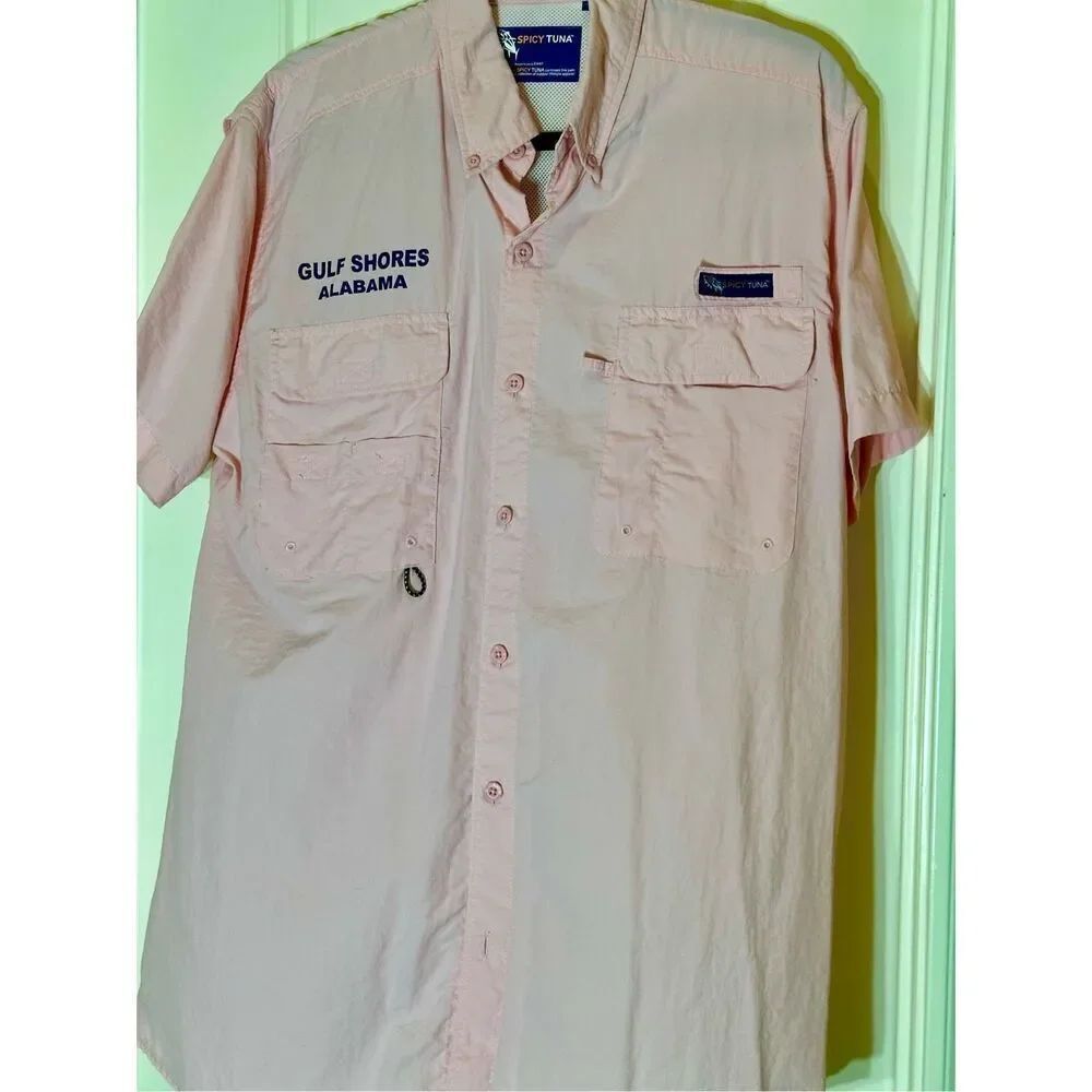 Exist by Spicy Tuna pink fishing shirt size L